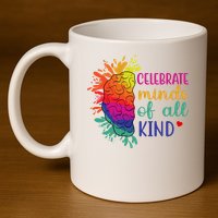 Celebrate Minds Of All Kind Neurodiversity Brain 11oz C Handle Ceramic Mug