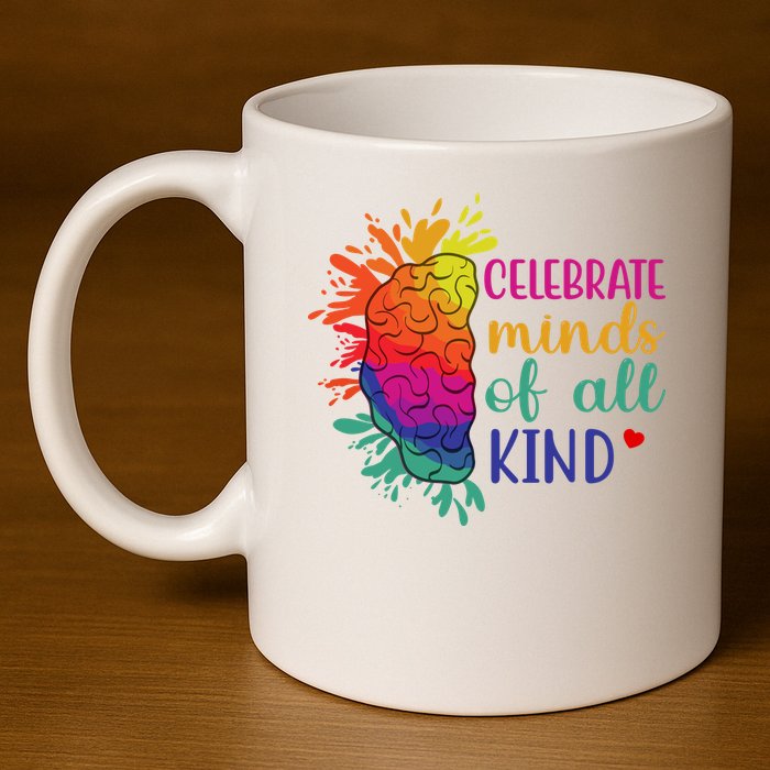 Celebrate Minds Of All Kind Neurodiversity Brain 11oz C Handle Ceramic Mug
