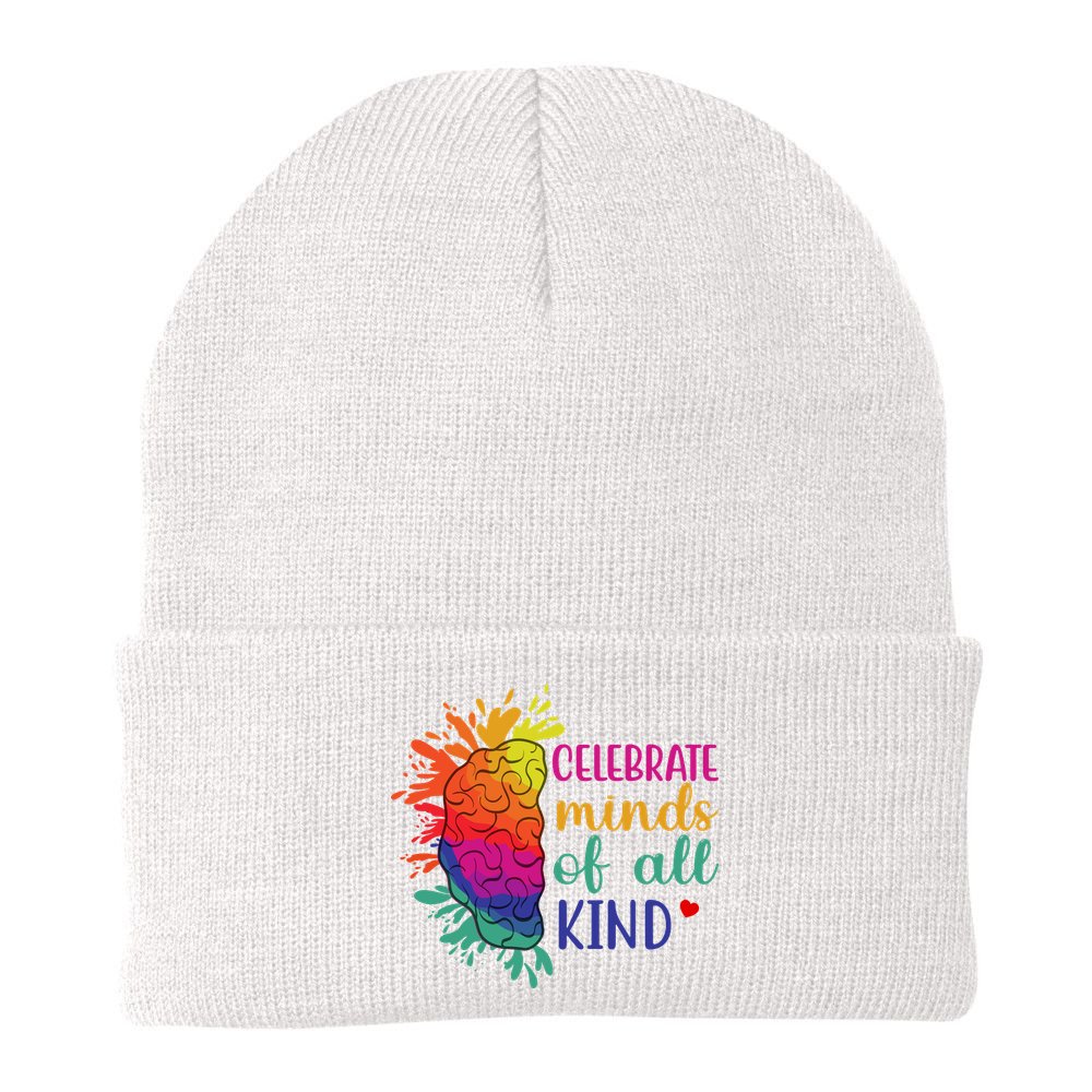 Celebrate Minds Of All Kind Neurodiversity Brain Beanie
