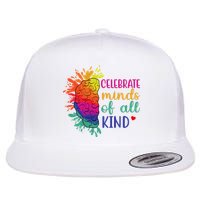 Celebrate Minds Of All Kind Neurodiversity Brain Flat Bill Trucker Hat