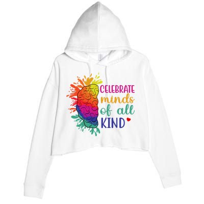 Celebrate Minds Of All Kind Neurodiversity Brain Crop Fleece Hoodie