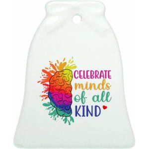 Celebrate Minds Of All Kind Neurodiversity Brain Ceramic Bell Ornament