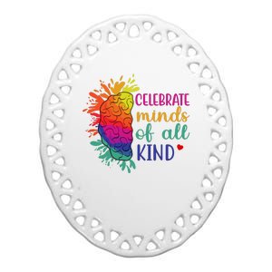 Celebrate Minds Of All Kind Neurodiversity Brain Ceramic Oval Ornament