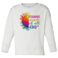 Celebrate Minds Of All Kind Neurodiversity Brain Toddler Long Sleeve Shirt