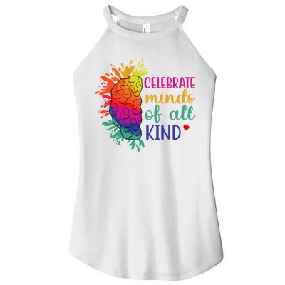Celebrate Minds Of All Kind Neurodiversity Brain Women's Perfect Tri Rocker Tank