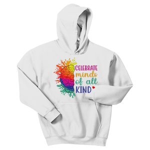 Celebrate Minds Of All Kind Neurodiversity Brain Kids Hoodie