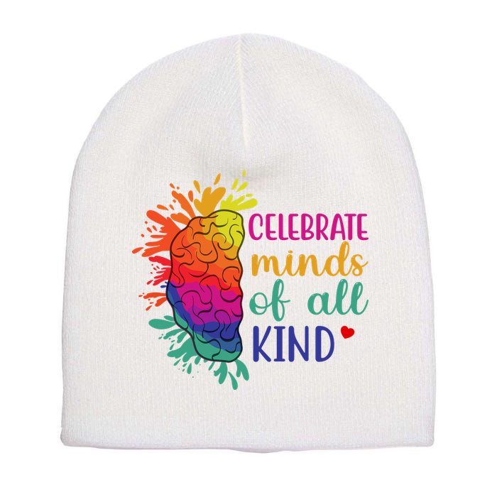 Celebrate Minds Of All Kind Neurodiversity Brain Short Acrylic Beanie