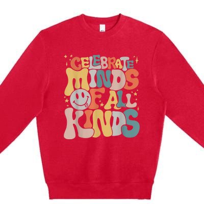 Celebrate Minds Of All Kinds Neurodiversity Autism Awareness Premium Crewneck Sweatshirt