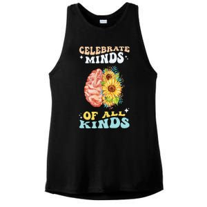 Celebrate Minds of All Kinds Neurodiversity Autism Awareness Ladies PosiCharge Tri-Blend Wicking Tank