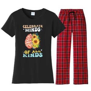 Celebrate Minds of All Kinds Neurodiversity Autism Awareness Women's Flannel Pajama Set