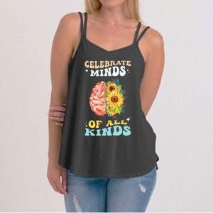 Celebrate Minds of All Kinds Neurodiversity Autism Awareness Women's Strappy Tank