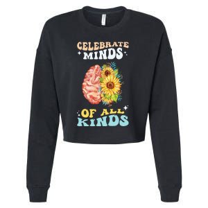 Celebrate Minds of All Kinds Neurodiversity Autism Awareness Cropped Pullover Crew