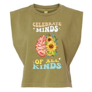 Celebrate Minds of All Kinds Neurodiversity Autism Awareness Garment-Dyed Women's Muscle Tee