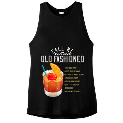 Call Me Old Fashioned Whiskey Cocktail Drinking Ladies PosiCharge Tri-Blend Wicking Tank