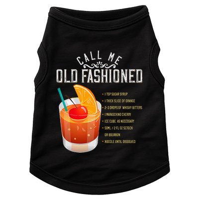 Call Me Old Fashioned Whiskey Cocktail Drinking Doggie Tank