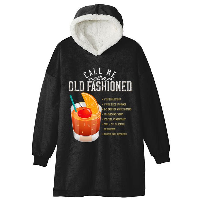 Call Me Old Fashioned Whiskey Cocktail Drinking Hooded Wearable Blanket