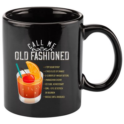 Call Me Old Fashioned Whiskey Cocktail Drinking 11oz C Handle Ceramic Mug