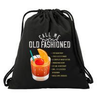 Call Me Old Fashioned Whiskey Cocktail Drinking Drawstring Bag