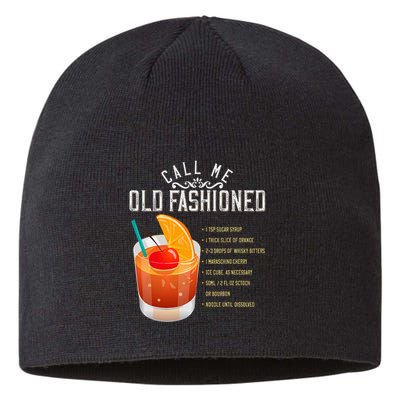 Call Me Old Fashioned Whiskey Cocktail Drinking Sustainable Beanie