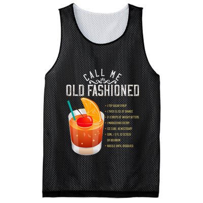 Call Me Old Fashioned Whiskey Cocktail Drinking Mesh Reversible Basketball Jersey Tank