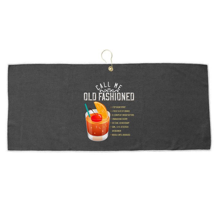 Call Me Old Fashioned Whiskey Cocktail Drinking Large Microfiber Waffle Golf Towel
