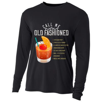 Call Me Old Fashioned Whiskey Cocktail Drinking Cooling Performance Long Sleeve Crew
