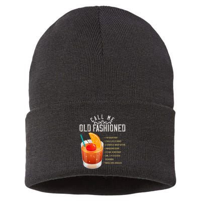 Call Me Old Fashioned Whiskey Cocktail Drinking Sustainable Knit Beanie