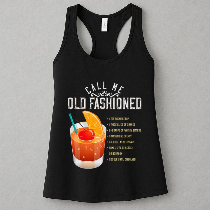 Call Me Old Fashioned Whiskey Cocktail Drinking Womens Tank Top