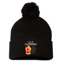 Call Me Old Fashioned Whiskey Cocktail Drinking Pom Pom 12in Knit Beanie