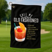 Call Me Old Fashioned Whiskey Cocktail Drinking Golf Towel