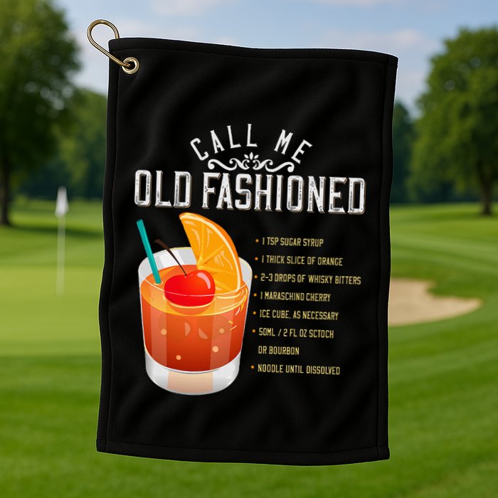 Call Me Old Fashioned Whiskey Cocktail Drinking Golf Towel