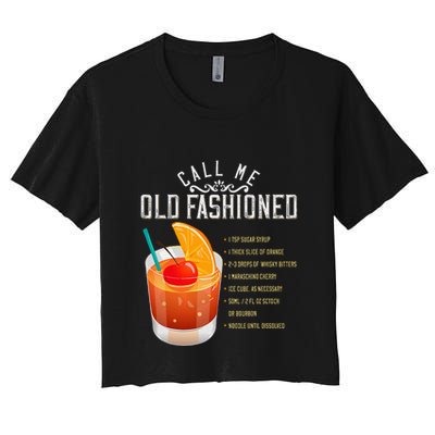 Call Me Old Fashioned Whiskey Cocktail Drinking Crop Top