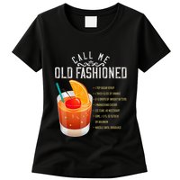 Call Me Old Fashioned Whiskey Cocktail Drinking Womens T-Shirt