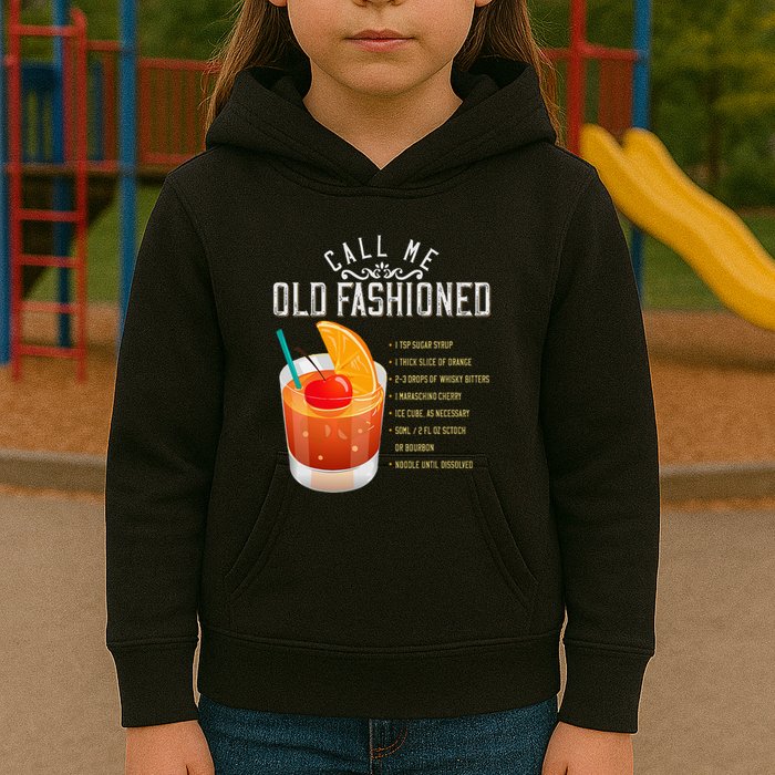 Call Me Old Fashioned Whiskey Cocktail Drinking Kids Hoodie
