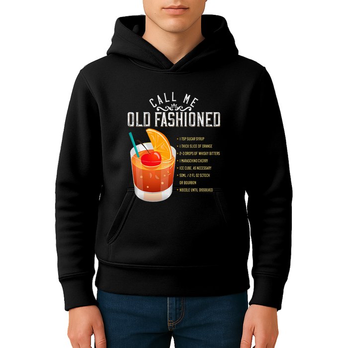 Call Me Old Fashioned Whiskey Cocktail Drinking Kids Hoodie