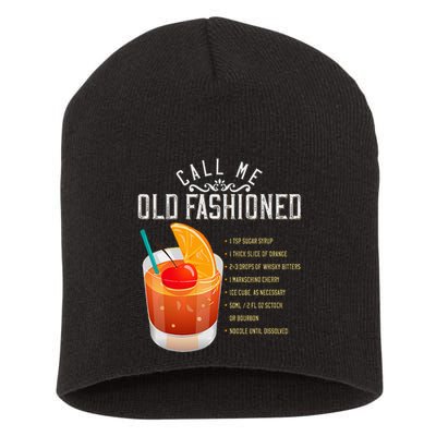 Call Me Old Fashioned Whiskey Cocktail Drinking Short Acrylic Beanie