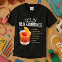 Call Me Old Fashioned Whiskey Cocktail Drinking Kids T-Shirt