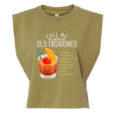 Call Me Old Fashioned Whiskey Cocktail Drinking Garment-Dyed Women's Muscle Tee