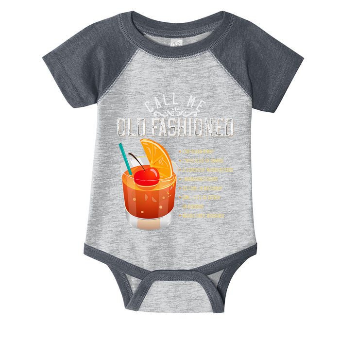 Call Me Old Fashioned Whiskey Cocktail Drinking Infant Baby Jersey Bodysuit