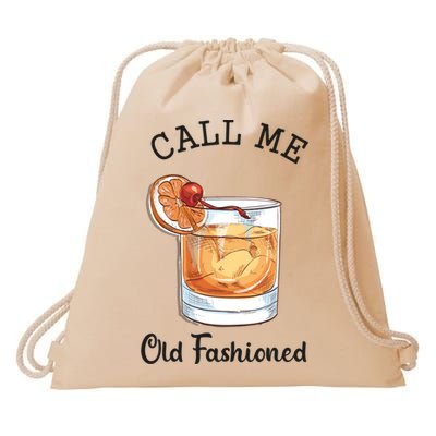 Call Me Old Fashioned Whiskey Wisconsin Funny Vintage Drawstring Bag
