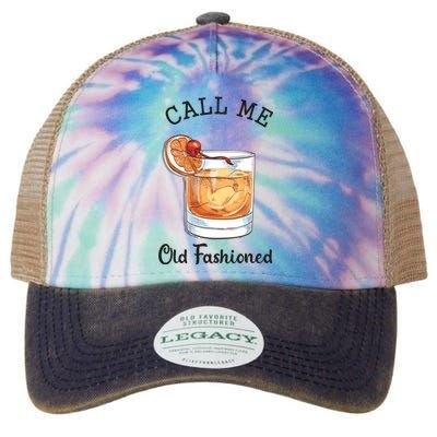 Call Me Old Fashioned Whiskey Wisconsin Funny Vintage Legacy Tie Dye Trucker Hat