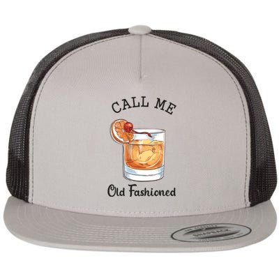 Call Me Old Fashioned Whiskey Wisconsin Funny Vintage Flat Bill Trucker Hat