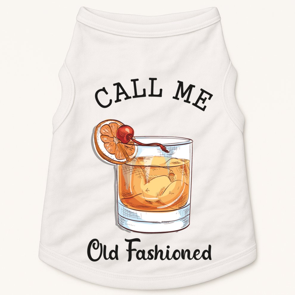 Call Me Old Fashioned Whiskey Wisconsin Funny Vintage Doggie Tank