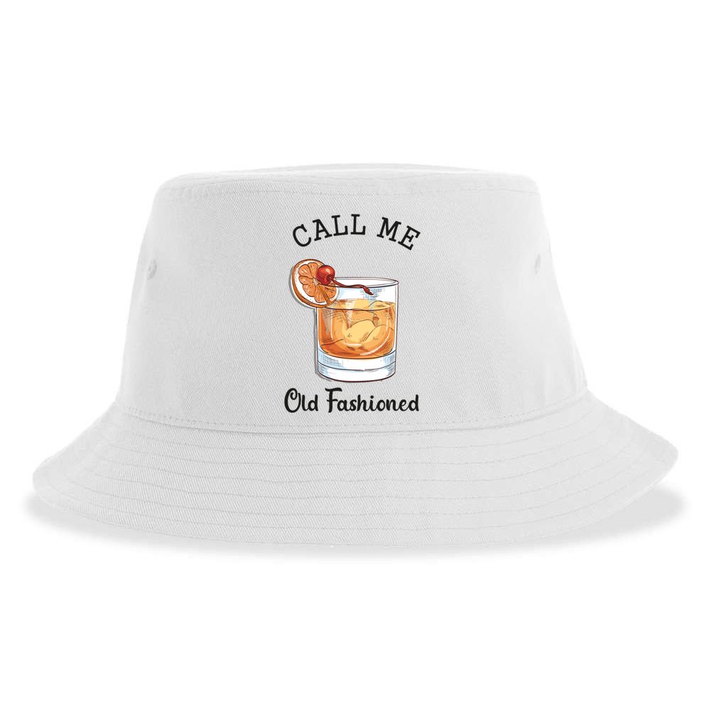 Call Me Old Fashioned Whiskey Wisconsin Funny Vintage Sustainable Bucket Hat