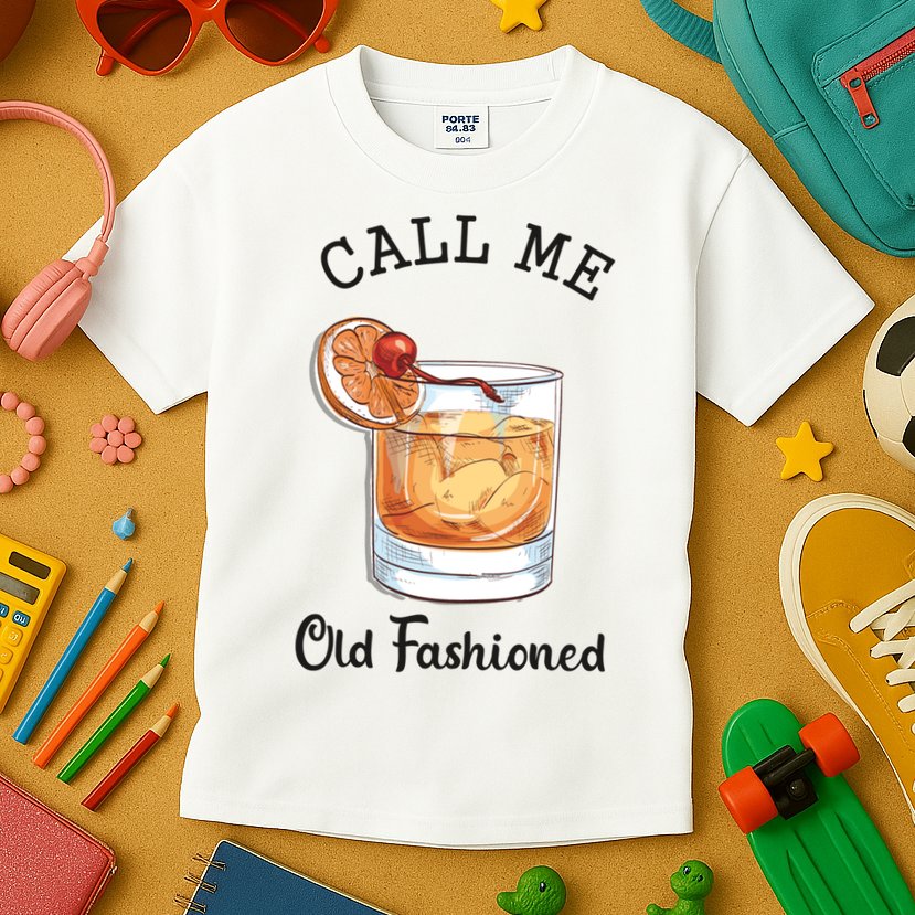 Call Me Old Fashioned Whiskey Wisconsin Funny Vintage Kids T-Shirt