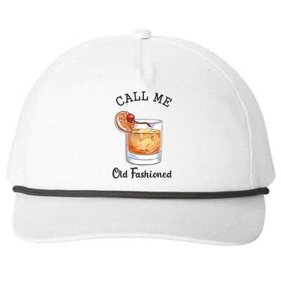 Call Me Old Fashioned Whiskey Wisconsin Funny Vintage Snapback Five-Panel Rope Hat