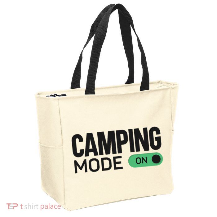 Camping Mode On Tent Zip Tote Bag