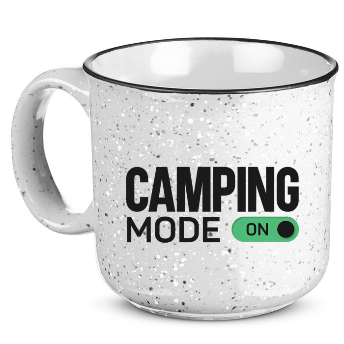 Camping Mode On Tent 15oz Campfire Ceramic Mug