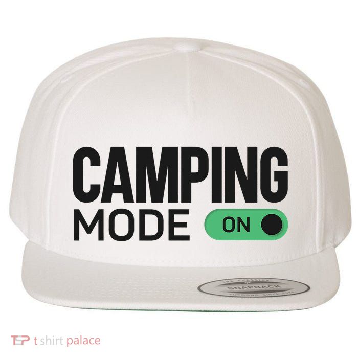 Camping Mode On Tent Wool Snapback Cap