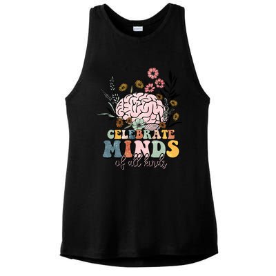 Celebrate Minds Of All Kinds Autism Awareness Ladies PosiCharge Tri-Blend Wicking Tank